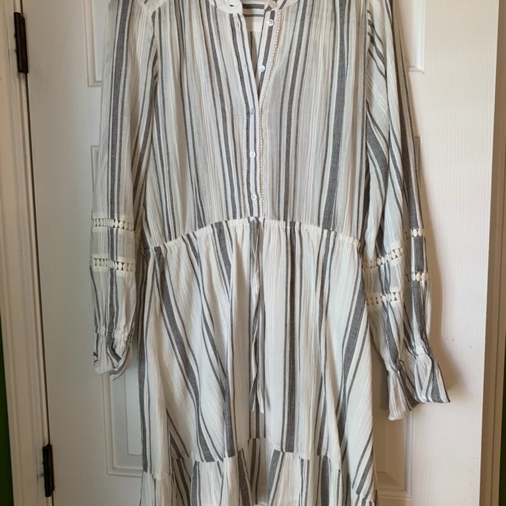 Gray and White striped Parker Dress